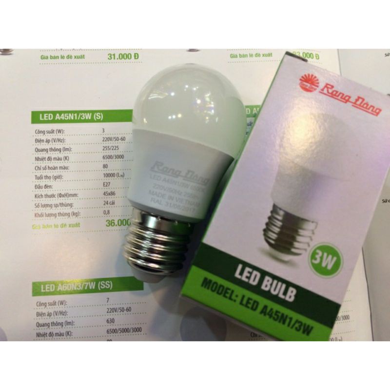 Bóng đèn led bulb 3w Rạng Đông