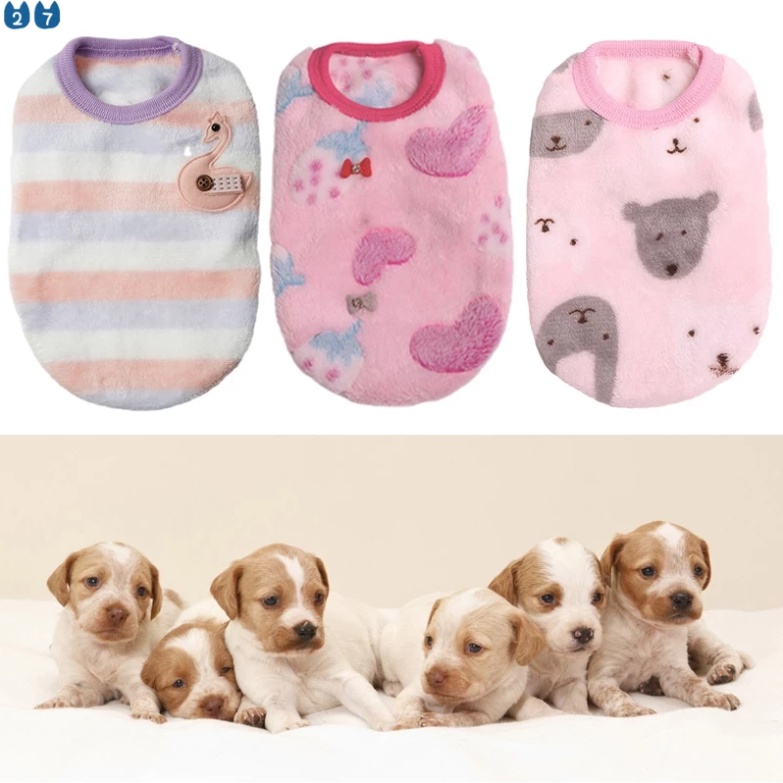 Áo Sweater Không Tay Vải Nhung Mềm Mại Kẻ Sọc Dễ Thương Dành Cho Thú Cưng 27 Thú Cưng