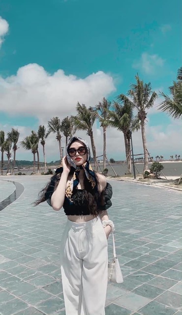 Khăn bandana hoạ tiết hoa lá cực sang siêu hot