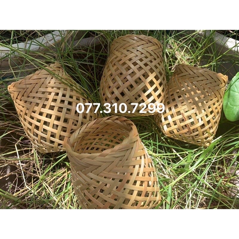 Giỏ đan tre  trang trí- trồng cây mini ảnh thật MINI