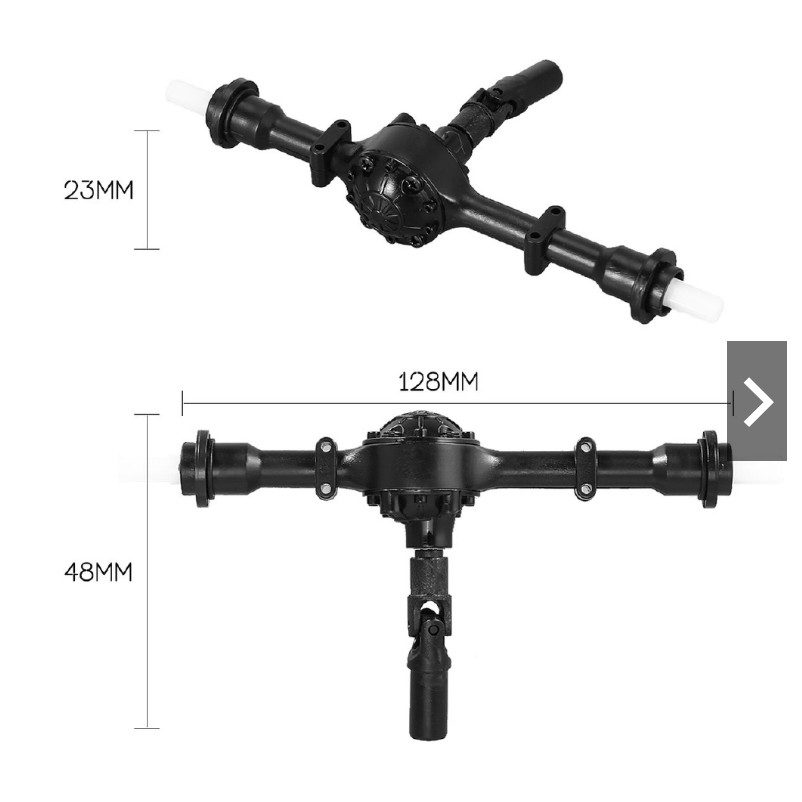 Bộ cầu trước có visai kèm 2 bánh xe và 2 nhíp Cho xe Quân Sự Q60 Q61 1/16 2.4G JJR/C, WPL