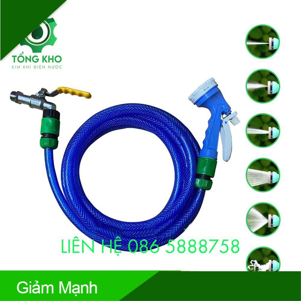 (Giảm Mạnh) Combo Bộ dây dẫn, vòi xả nước, vòi tưới cây cầm tay 5 chế độ 9108 - Tổng kho kim khí điện nước