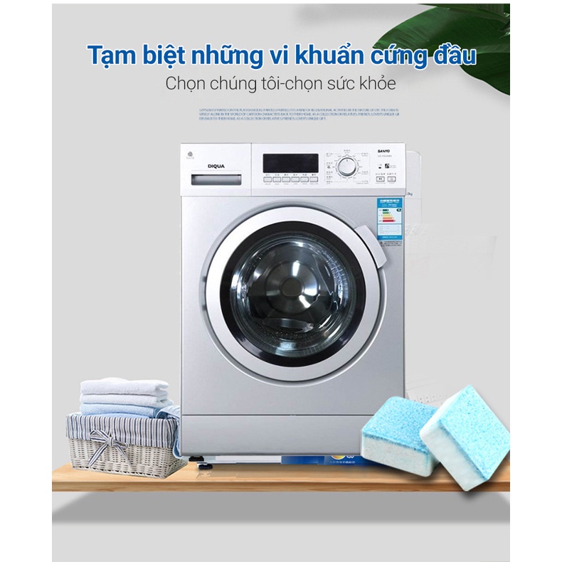 (Hộp 12 Viên) Viên tẩy lồng máy giặt, khử khuẩn, tẩy sạch cặn bẩn lồng giặt, khử mùi lồng máy giặt hiệu quả, Giadungbpm