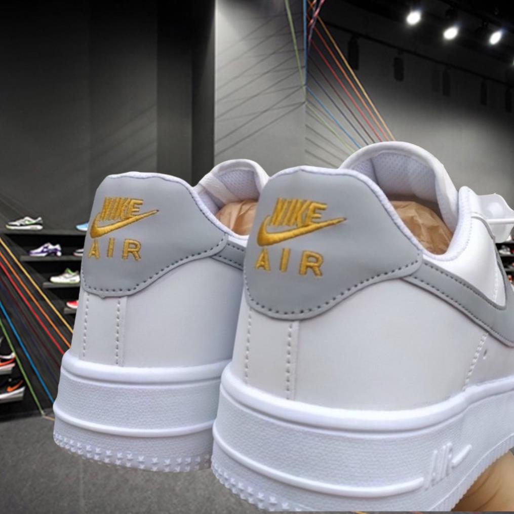 Giày AF1 Trắng Xám Nam Nữ Hot , Giày Thể Thao air force Trắng Tích Xám Bản Cao Cấp Full Phụ Kiện