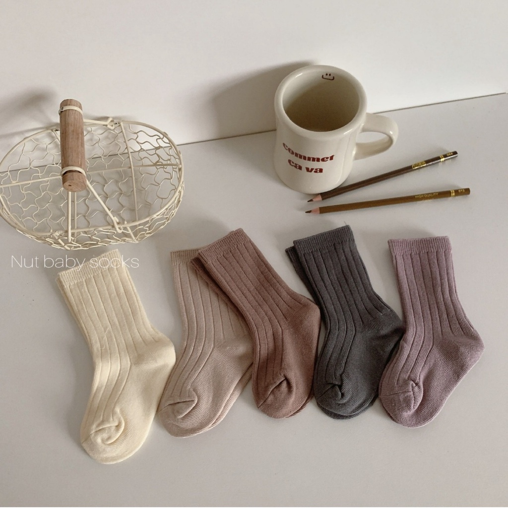 Vớ Cotton Cổ Cao Nhiều Màu Sắc Cho Bé 0-2 Tuổi