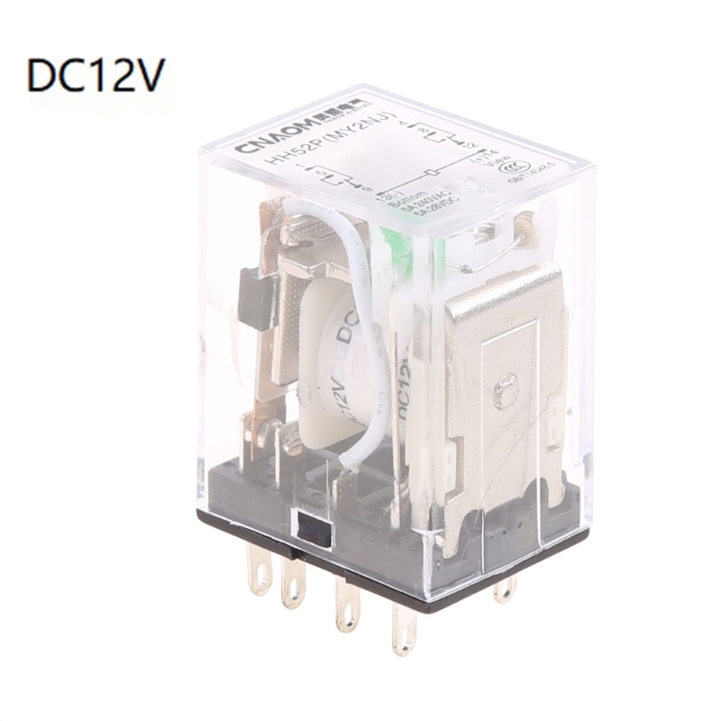 Rơ Le Điện Từ 8-Pin 5A DC12V AC220V DC24V Kèm Đế Ổ Cắm Và Đèn Led Chuyên Dụng