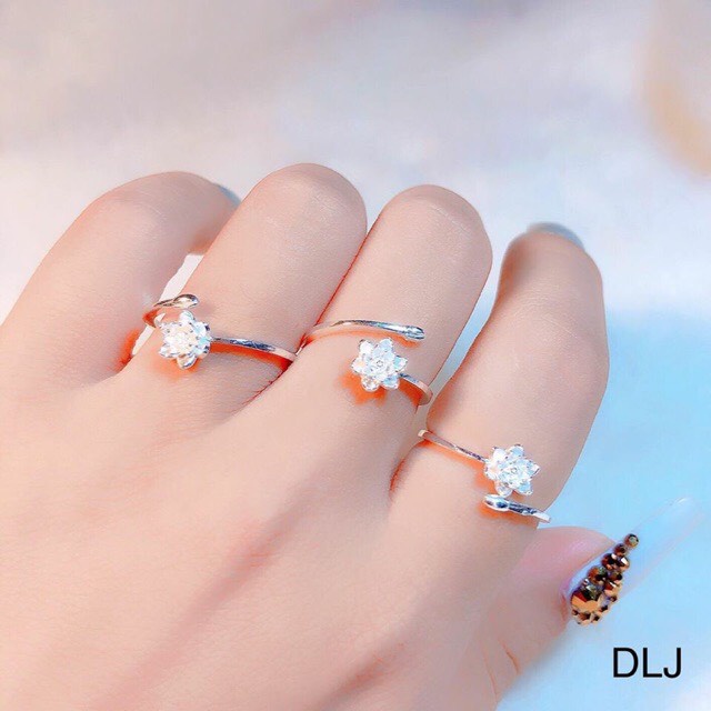Nhẫn nữ bạc ta hoa sen dạng hở dễ đeo - Kho sỉ bạc Nhất Linh