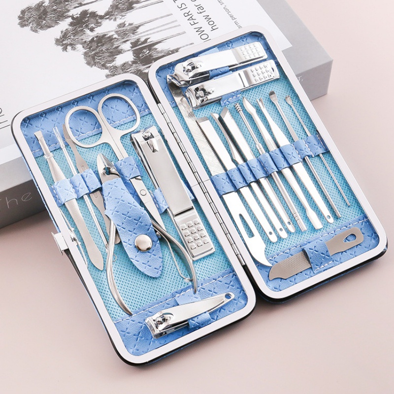 Bộ dụng cụ cắt móng tay 19 món bằng thép không gỉ, bộ bấm móng tay cao cấp - Lotor L001