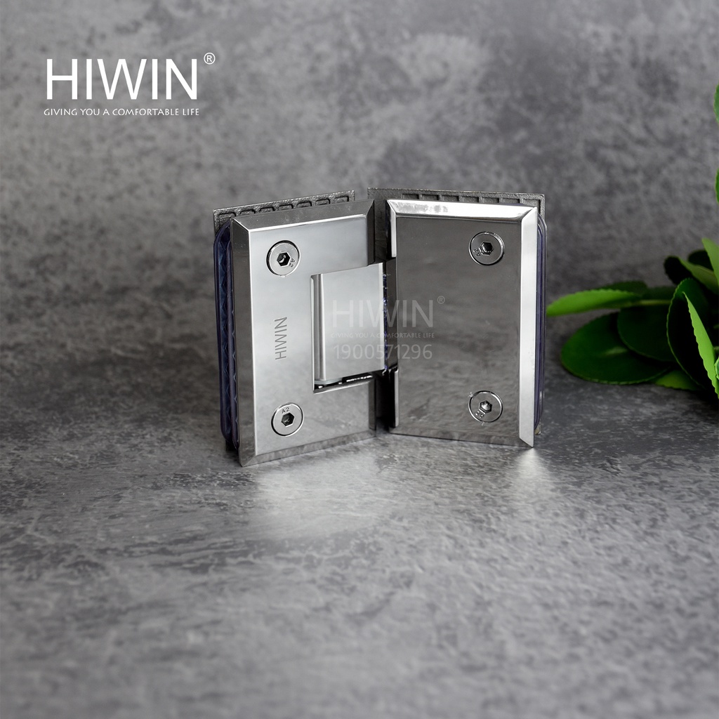 Bản lề phòng tắm kính 135 độ cân mặt gương inox 304 Hiwin HG-006 (dày 5mm)