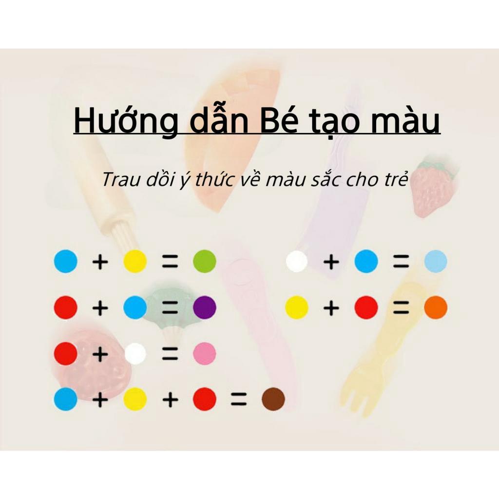 Đồ chơi đất nặn làm mì hình tàu hỏa 21 chi tiết có nhạc và ánh sáng kèm khuông tạo hình, thegioidochoi1104