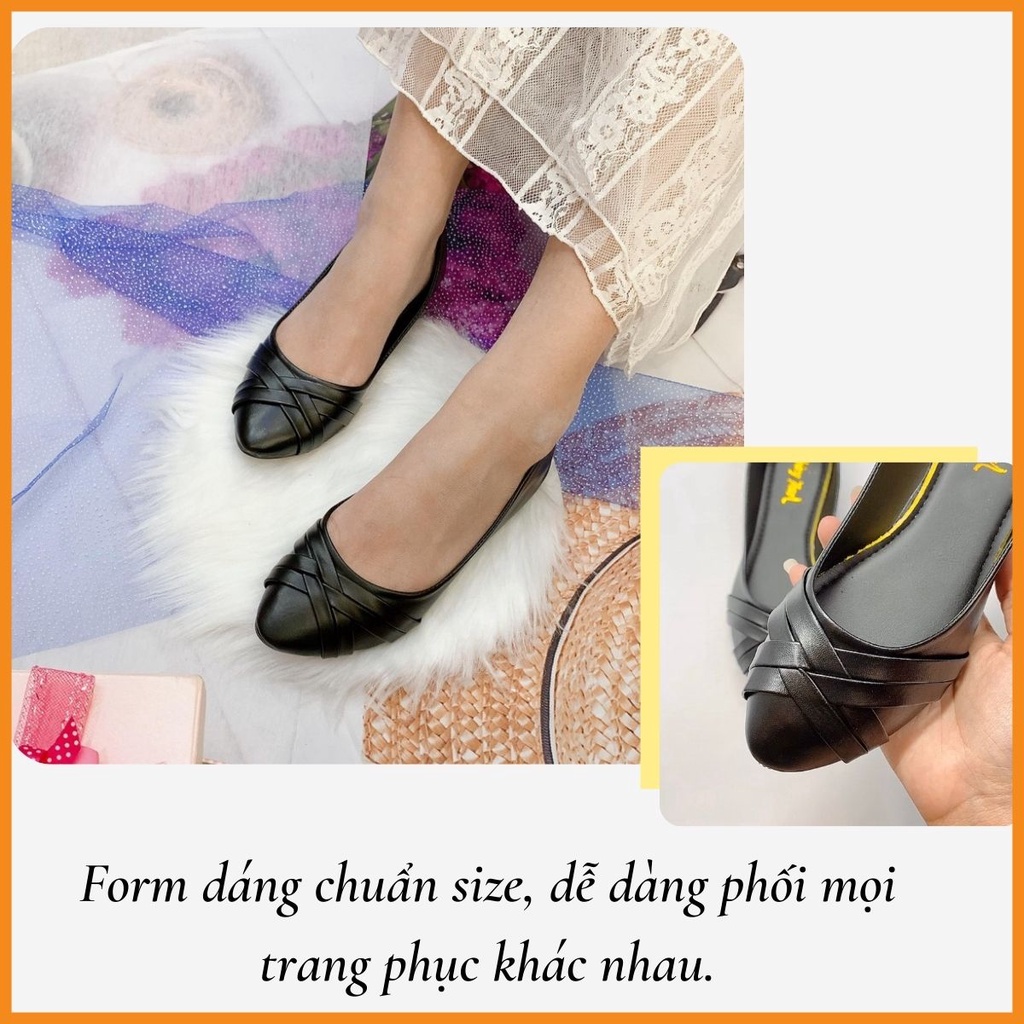 Giày Búp Bê Giày Đế Bệt Nữ Big Size Công Sở Mũi Nhọn Hoàng Thanh DN79