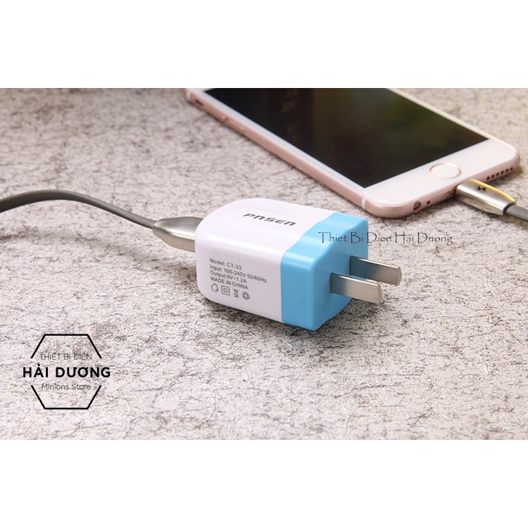 Củ sạc USB PNSEN dành cho điện thoại Android - Iphone - Thiết Bị Cắm Điện Có Dây USB 5V-1.2A
