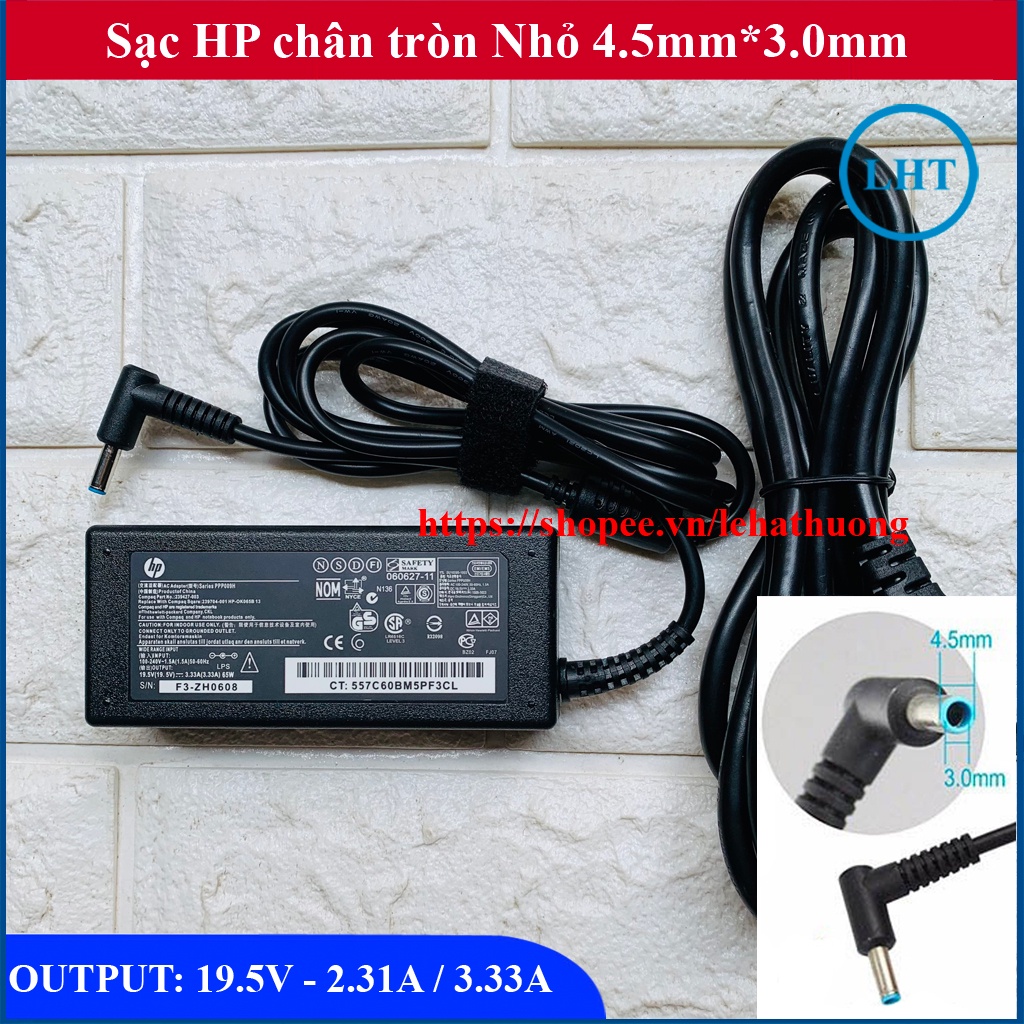 ⚡️[Sạc zin] SẠC LAPTOP HP 19.5V - 2.31A 45W / 19.5V - 3.33A 65W chân kim xanh nhỏ