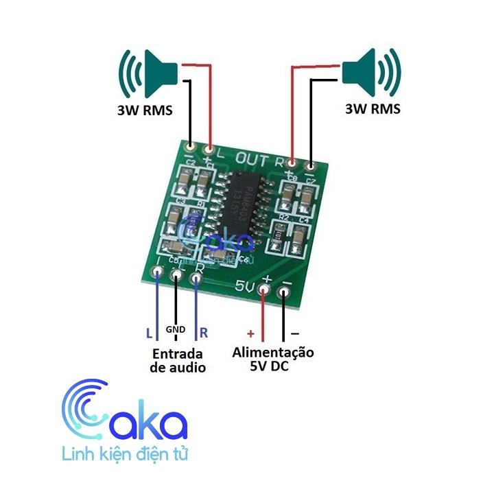 LKDT PAM8403 Mạch khuếch đại âm thanh 2*3W