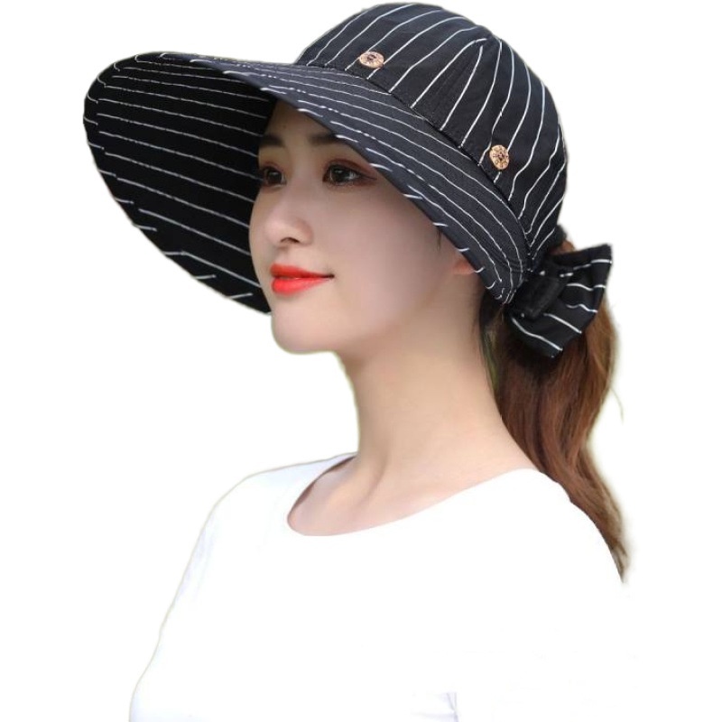 Nón Vành Họa Tiết Sọc Thời Trang Phong Cách Hàn Quốc Cho Nữ