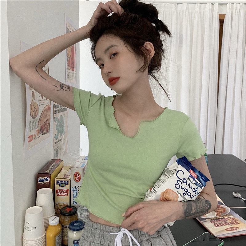 Áo Thun NgắN Tay Cổ Chữ v ThờI Trang Cho Nữ JL-TX-411