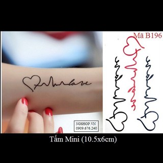 Hình xăm dán nhịp tim B196