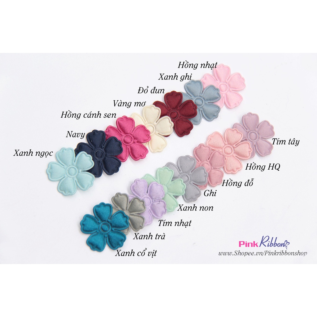 SET 10 CÁNH - Cánh hoa nhí vải lụa ép viền