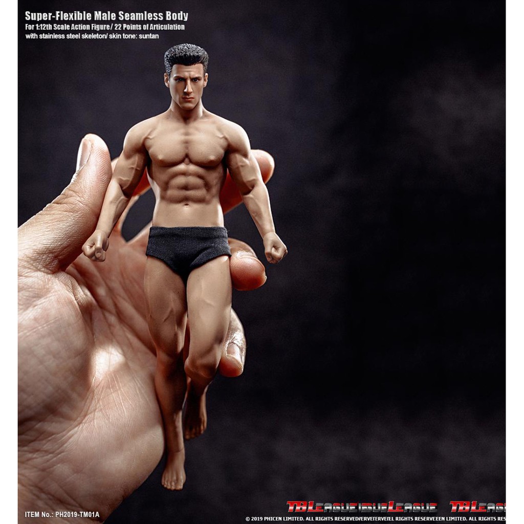 Set mô hình cơ thể người nam 1/12 + mô hình đầu kèm phụ kiện độc đáo