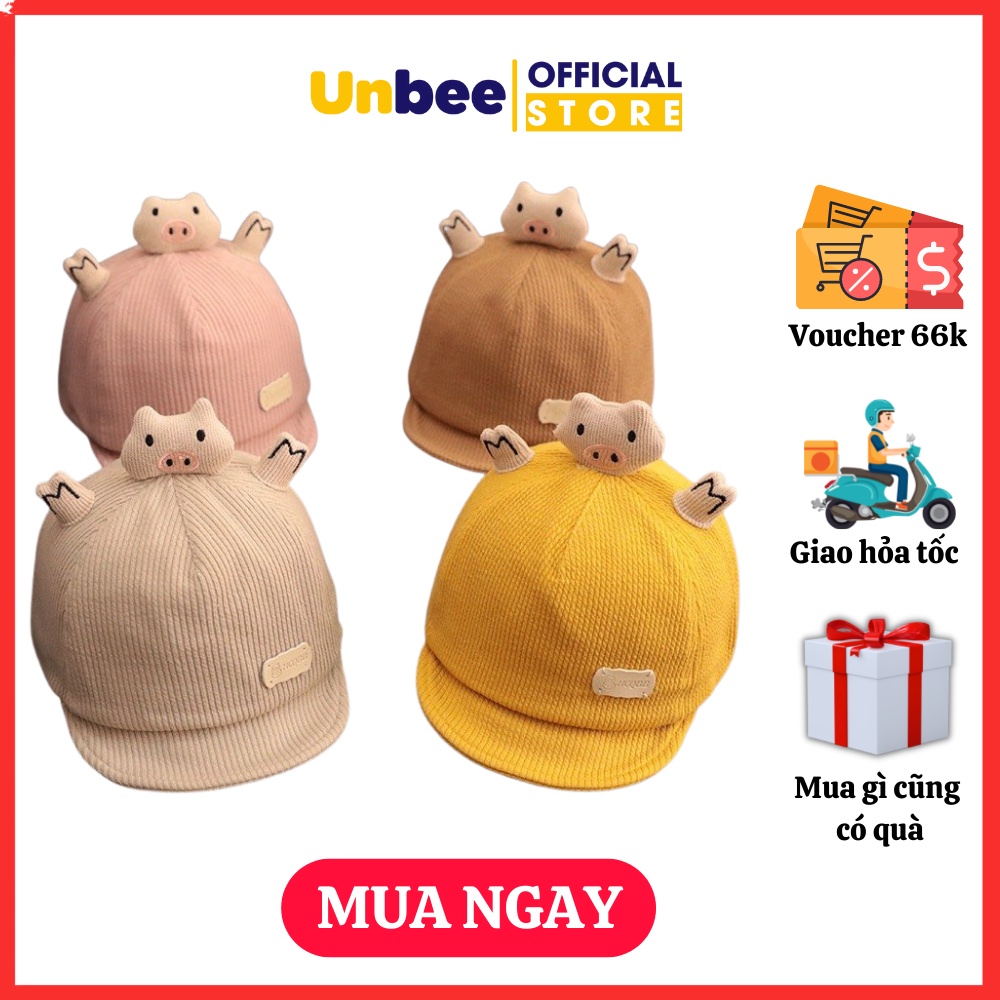 Nón kết mũ lưỡi trai, nón lưỡi trai cho bé trai bé gái hình heo ngộ nghĩnh - Unbee Việt Nam UM002