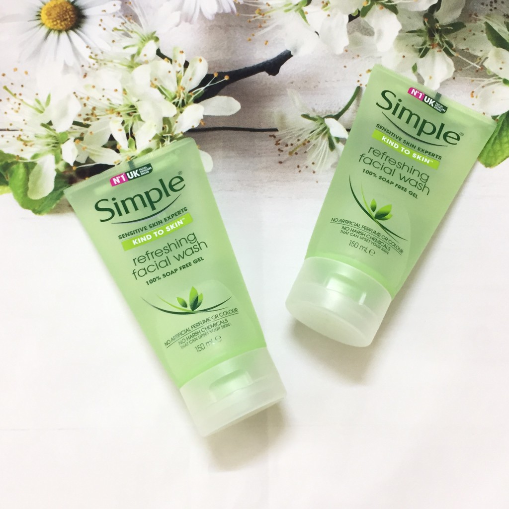 Sữa Rửa Mặt SIMPLE Kind To Skin Refreshing Facial Wash Gel - Có Tem Phụ