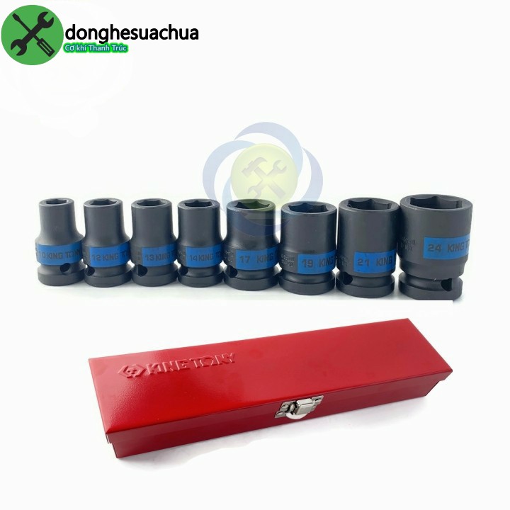 Bộ tuýp đen ngắn loại 1/2 Kingtony 4408MP 8 chi tiết có hộp