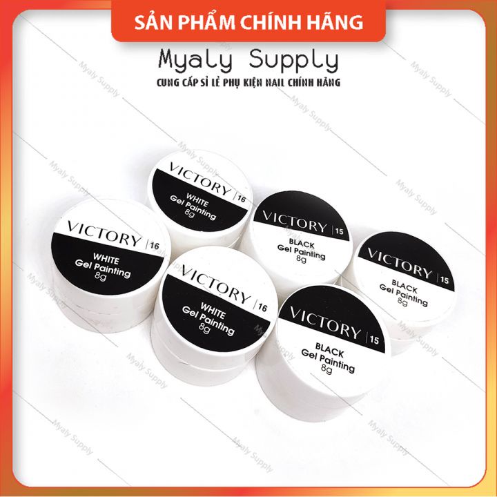 Gel Vẽ Nail Móng Đặc Trắng Đen Victory 8g