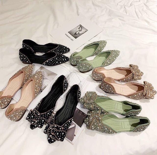 Giày búp bê đính đá đế dẻo | BigBuy360 - bigbuy360.vn