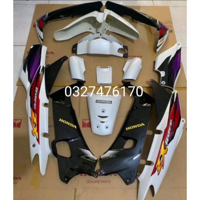 Bộ nhựa dàn áo xe WAVE ZX màu trắng zin chính hãng