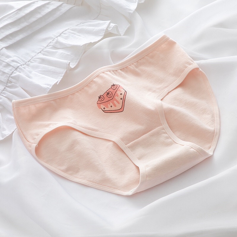 [HS01] 5 Quần lót nữ cotton RC, quần lót học sinh nữ cấp 2, cấp 3 hình kem 35-65kg Maruka Fashion