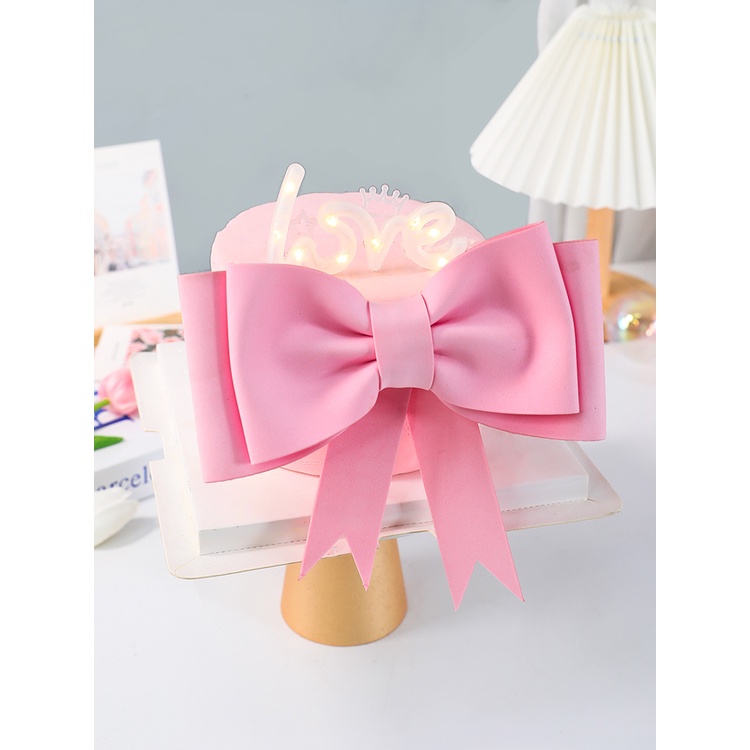 Phụ Kiện Trang Trí Bánh Kem Bằng EVA Hình Chiếc Mũ Thắt Nơ Màu Hồng Xanh Dương Hồng Thời Trang Dùng Làm Quà Tặng Sinh Nhật