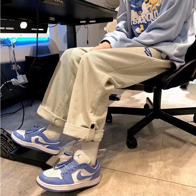 Quần jogger ống suông rộng màu trơn thời trang Hàn Quốc cho nam