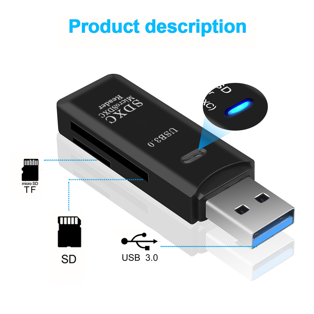 Đầu Đọc Thẻ Nhớ Sd / Micro Sd Tf Otg Usb 3.0 Cho Laptop Usb 3.0