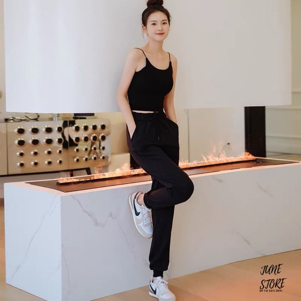 Quần nỉ jogger len tăm nữ , quần nỉ bo gấu chất len tăm siêu đẹp J11