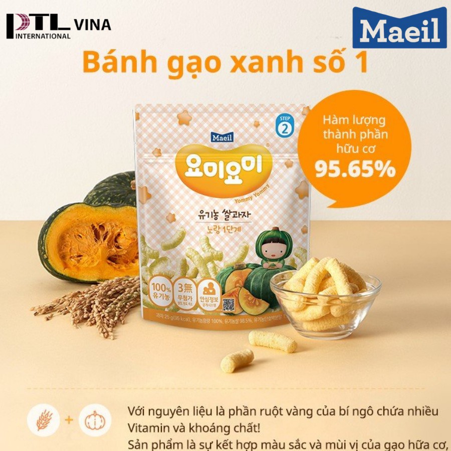 (MAEIL CHÍNH HÃNG) Bánh ăn dặm hữu cơ màu vàng vị bí ngô nhập khẩu Hàn Quốc cho bé từ 7M