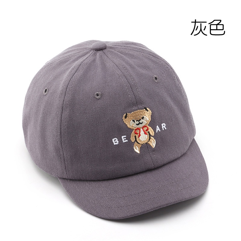 Mũ lưỡi trai LINJW cotton vành ngắn thêu họa tiết hoạt hình thời trang Hàn Quốc mới 2021