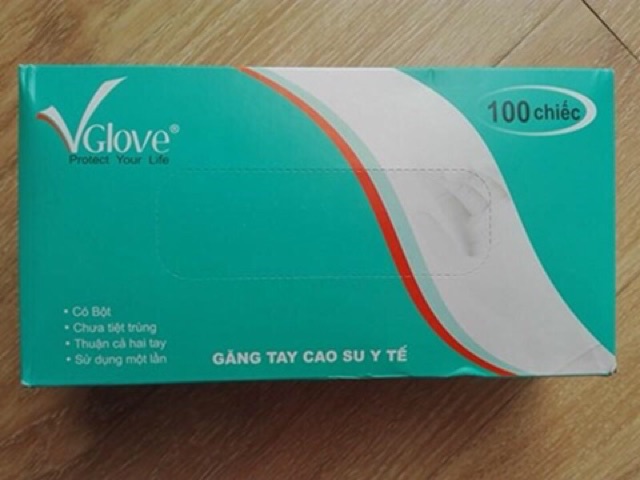 Thùng (10 hộp) Găng tay y tế Vglove có bột