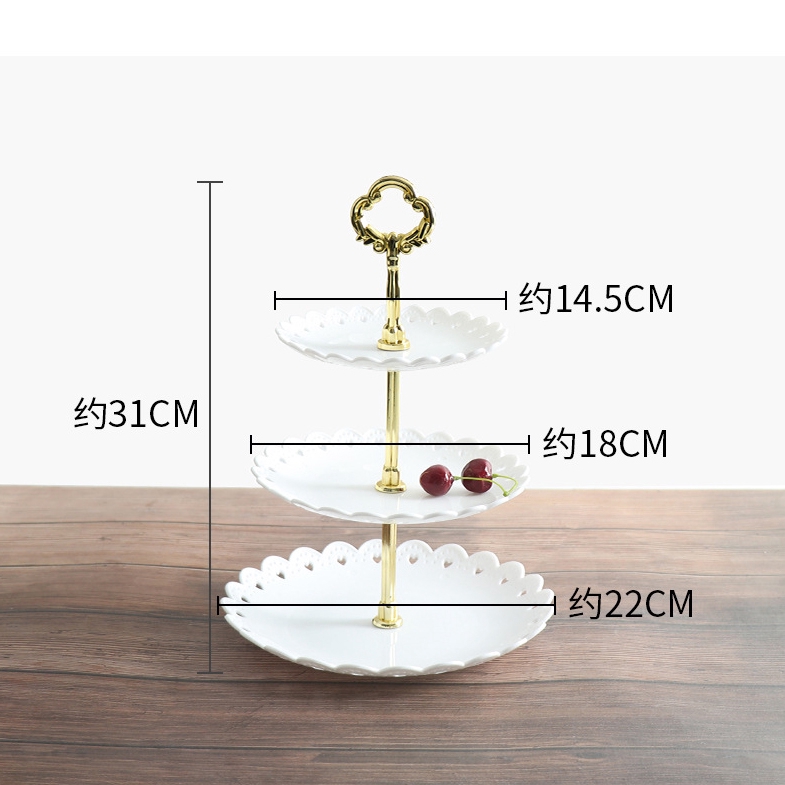 Khay đựng trái cây ba tầng thiết kế sáng tạo phong cách châu âu