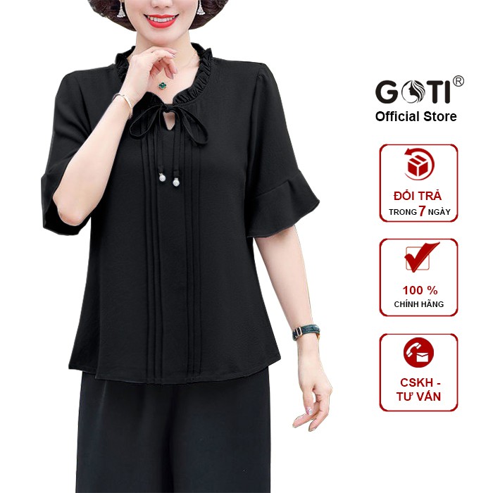 GOTI - ÁO TRUNG NIÊN U50-60 BIGSIZE KIỂU ÁO QUÝ BÀ , ÁO KIỂU GIẤU BỤNG NÚT CỔ TRÒN 3A02 3A06 3A05