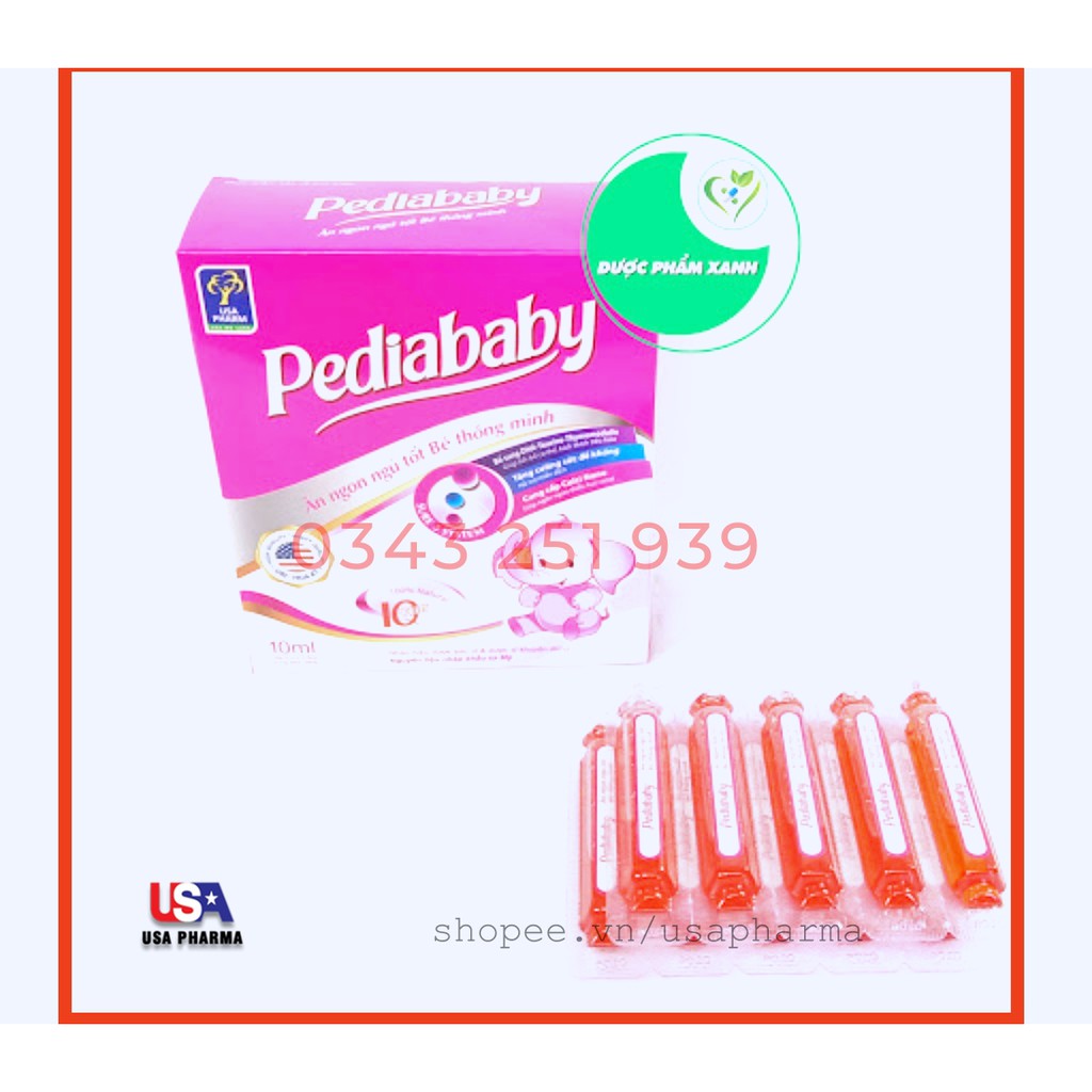 Siro PEDIABABY KID giúp bé ăn ngon, ngủ tốt hỗ trợ tăng cường sức đề kháng - Hộp 20 ống