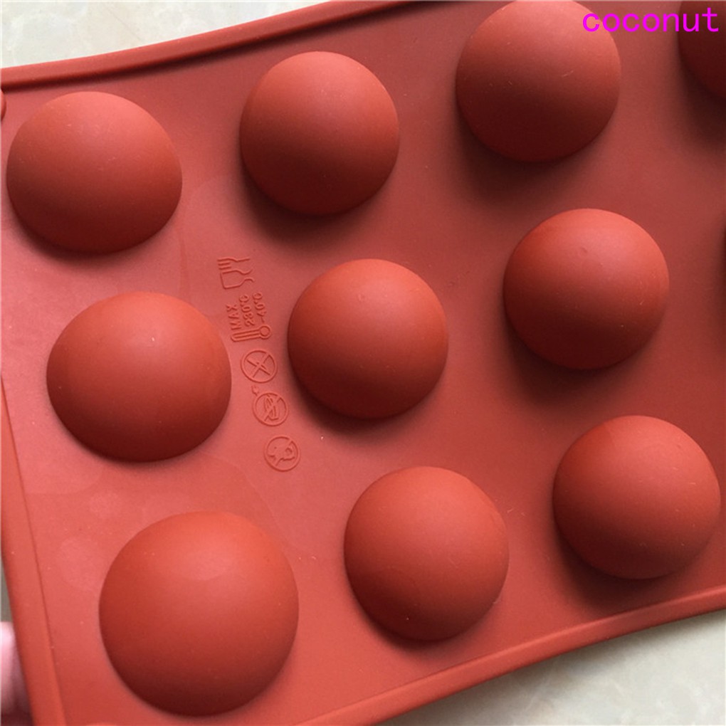 Silicone 15 Cavities Small Hemisphere Semicircle Chocolate Baking Molds Jelly Ice Candy Mould