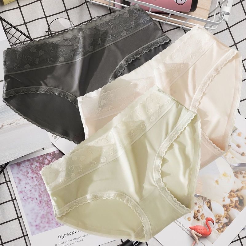 Quần Lót Cotton Mềm Mại Phối Ren Tim Xinh Xắn OTIS 9909