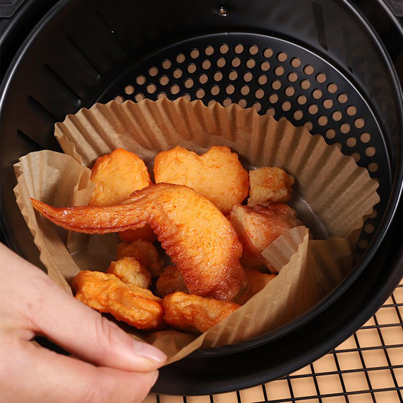 Giấy Lót Hình Tròn Chống Dầu Dùng Một Lần Cho Nồi Chiên Không Dầu 3-6L