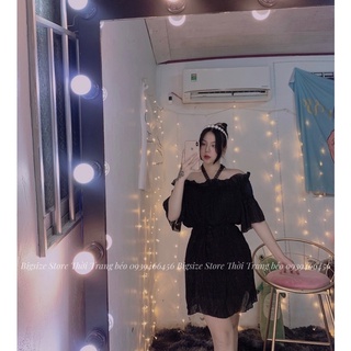 ĐẦM XẾP LI TRỄ VAI PHỐI REN [ BIGSIZE 60-90KG ]