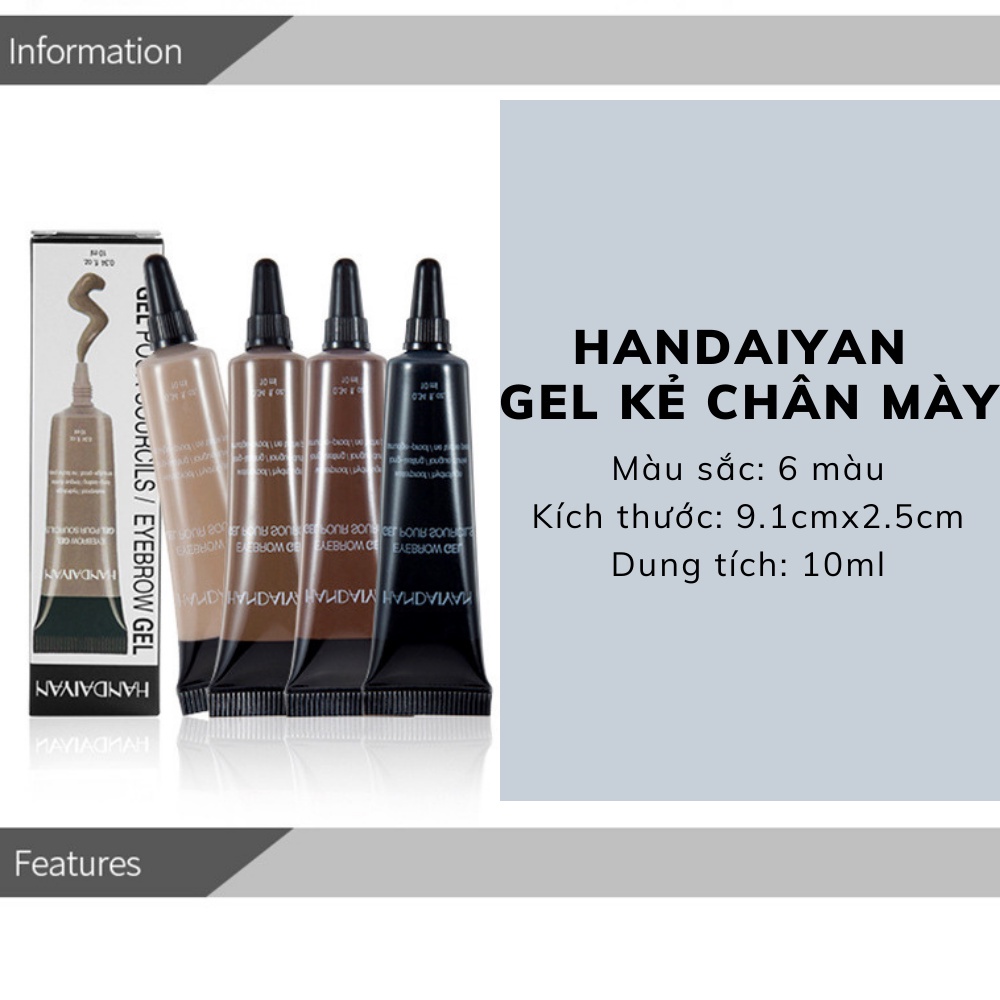 Keo Định Lông Mày HANDAIYAN Chống Thấm Nước Không Trôi 10 ml D5