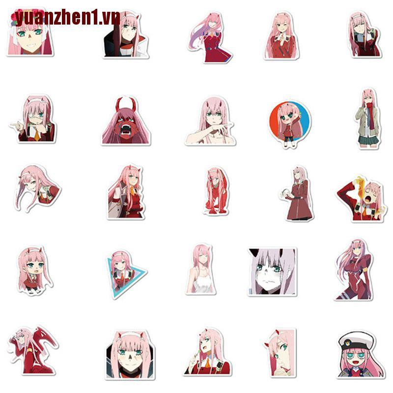 [YUANZHEN1] 100 Miếng Dán Anime Darling in the Franxx Chống Nước Trang Trí Laptop Hành Lý
