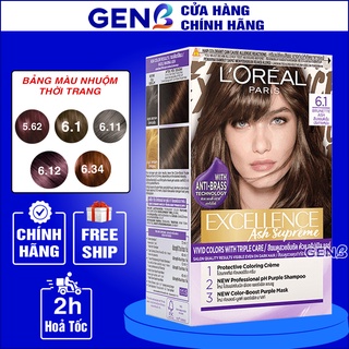 Thuốc Nhuộm Tóc Tại Nhà Loreal CHÍNH HÃNG Đủ Mẫu 6.11 Xám Khói,Tím Trà,Nâu Ánh Tím, Nâu Đồng Cam, Nâu LạnhGenb
