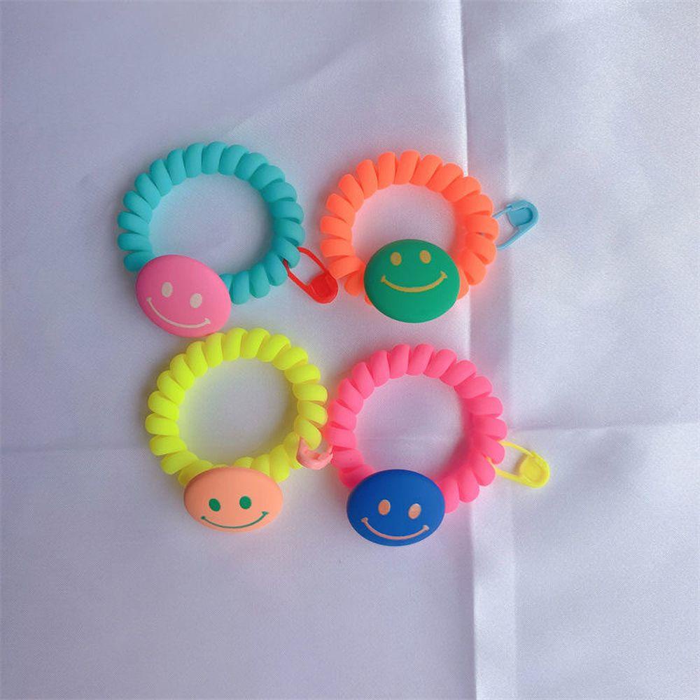 Dây Buộc Tóc Cao Su Co Giãn Hình Mặt Cười Phong Cách Hàn Quốc Cho Nữ Giá Đỡ