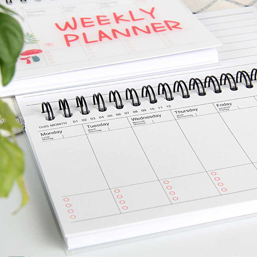 Weekly Daily Schedule Planner Notebook Coil Flip Notebooks Agenda Organizer School Office Stationery