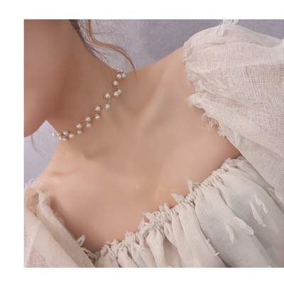 Vòng cổ Hàn Quốc đính ngọc trai thanh lịch